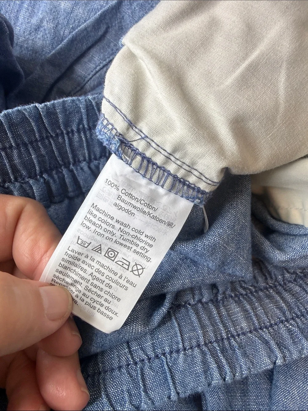 J Crew Chambray Drawstring Pants Blue Size 16